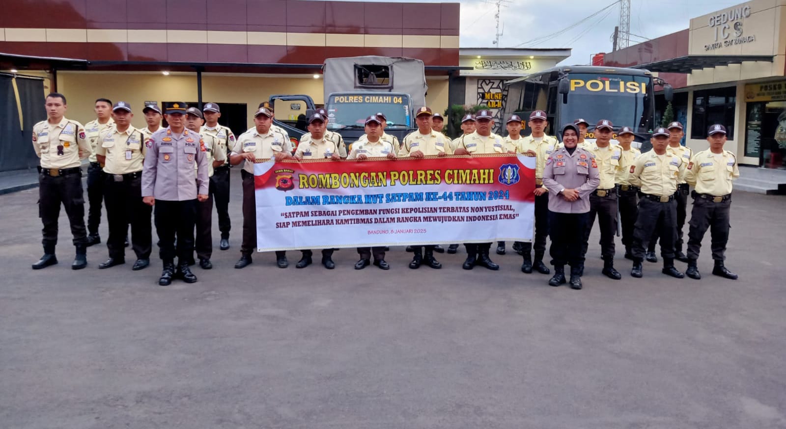 Polres Cimahi Dorong Profesionalisme dan Sinergi Satpam di HUT ke-44