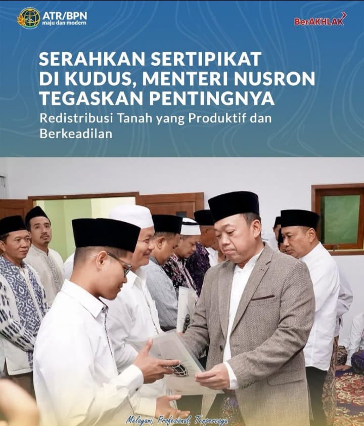 Menteri ATR/BPN Nusron Wahid: Redistribusi Tanah Harus Produktif dan Berkeadilan