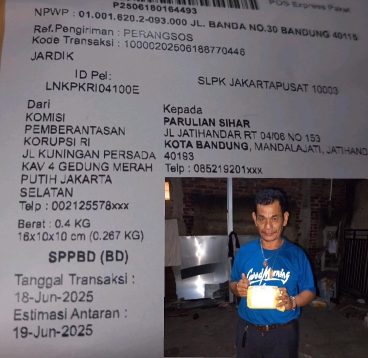 KPK RI Berikan SPPBD kepada Sihar Parulian Atas Komitmen Antikorupsi