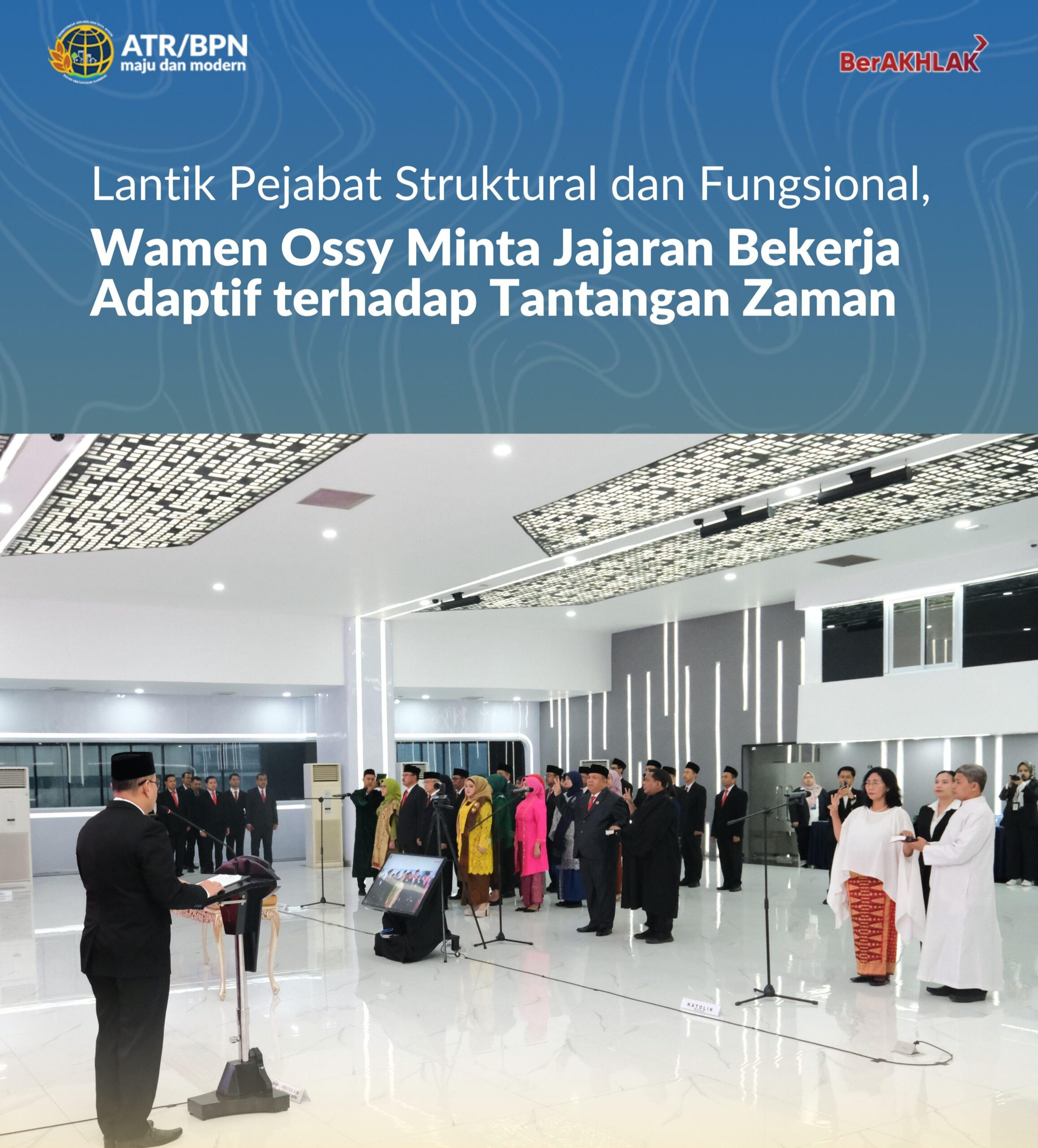 Wamen ATR/BPN Lantik 28 Pejabat, Tekankan Adaptasi dan Profesionalisme ASN