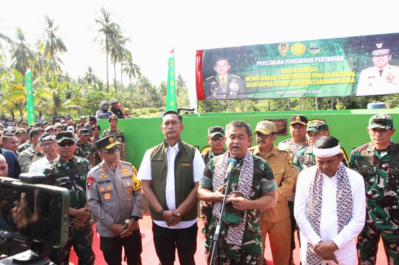 Kasad dan Gubernur Jabar Resmikan Sarana Pengairan untuk 424 Hektar Sawah di Sukabumi
