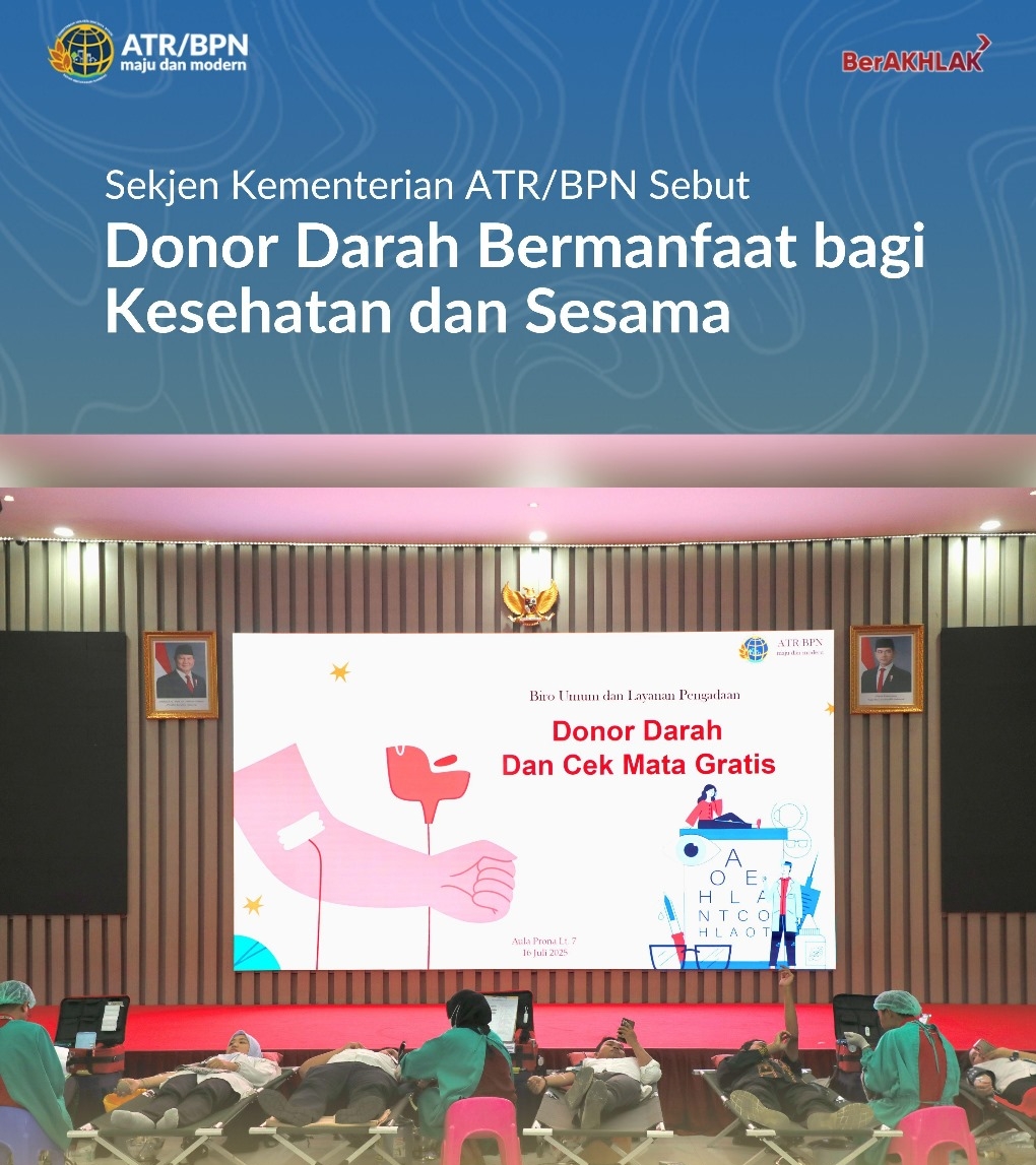 Sekjen ATR/BPN Ajak Pegawai Rutin Donor Darah, Sebut Aksi Sosial Bentuk Kepedulian