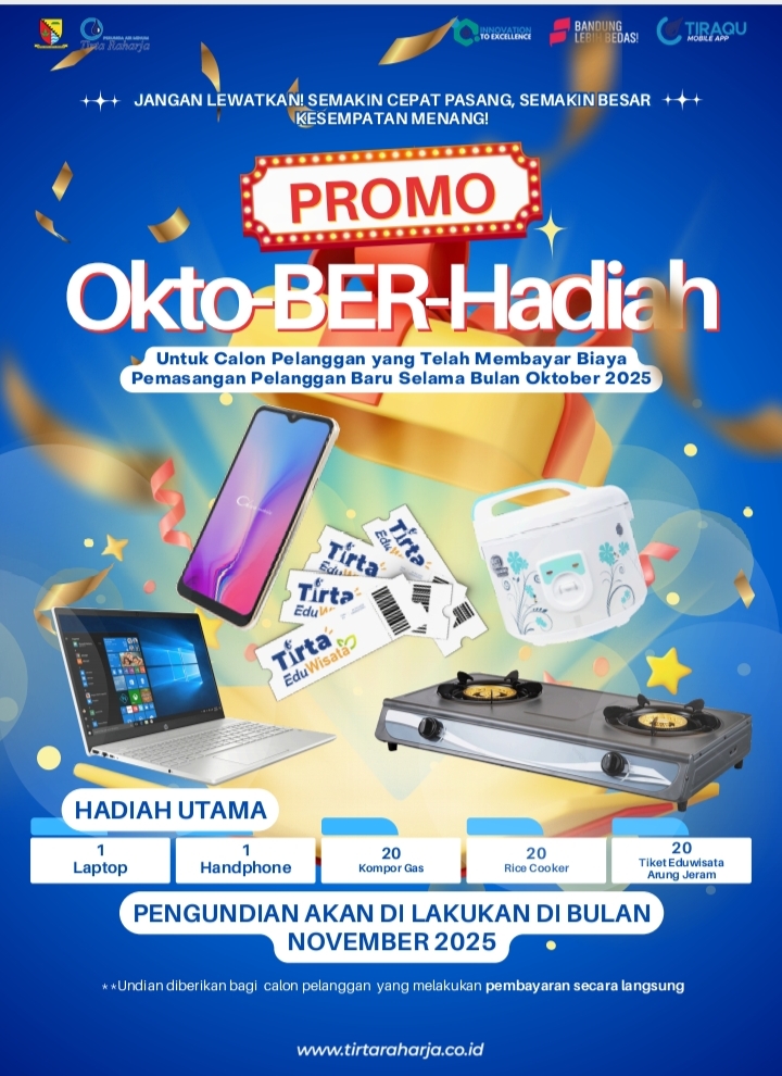 PDAM Tirta Raharja Hadirkan Promo ‘Oktober Berhadiah’